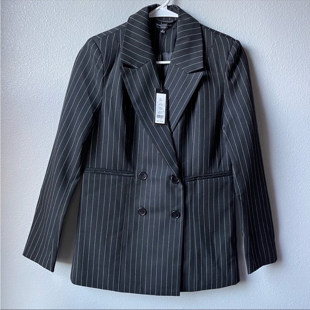 New With Tags ROMEO JULIET Couture Pinstriped Double Breasted Blazer Small